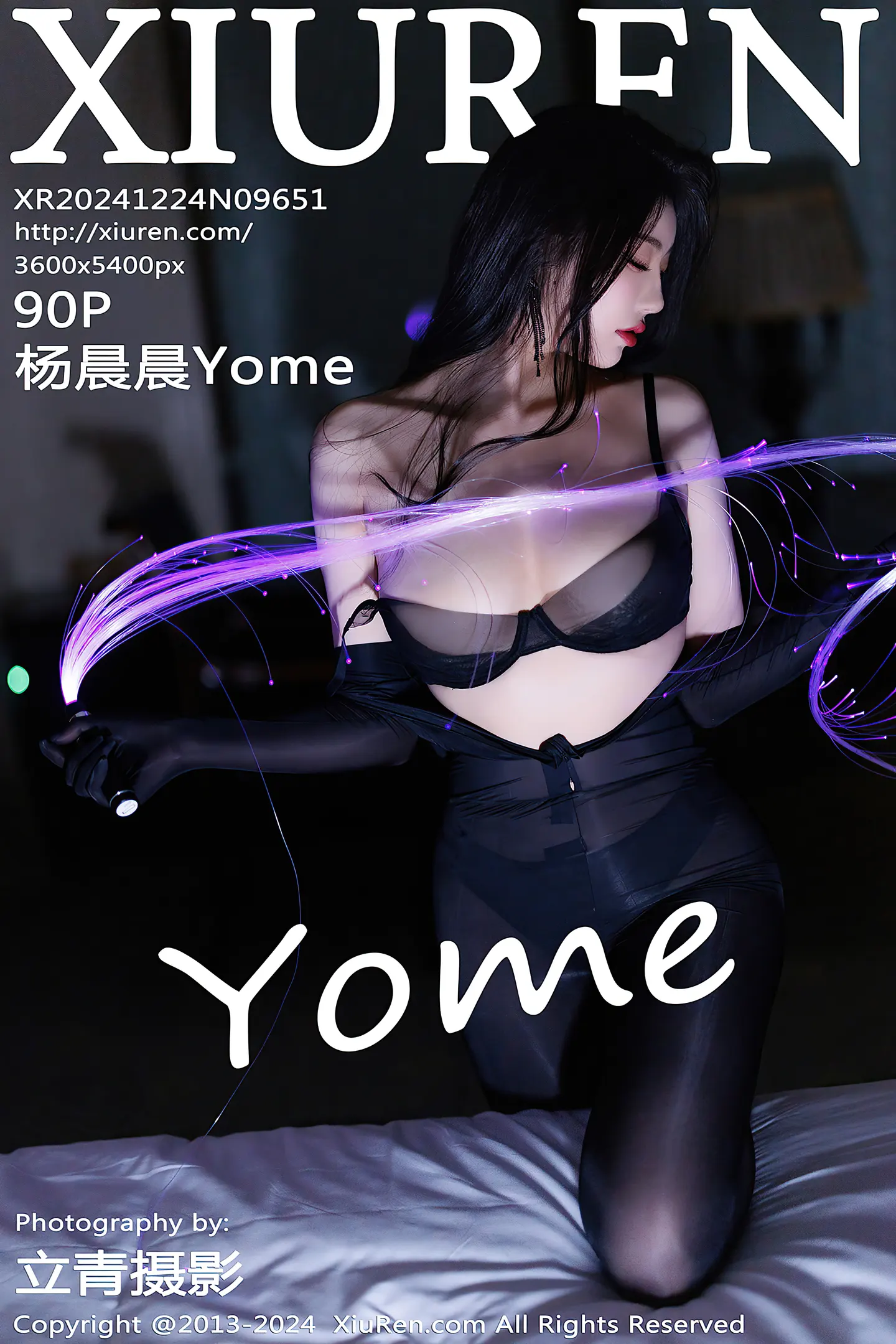 [XiuRen秀人网]No.9651_女神杨晨晨Yome性感连体黑丝露黑色蕾丝内衣秀丰腴身材诱惑写真90P-秀人网 - XiuRen.Space